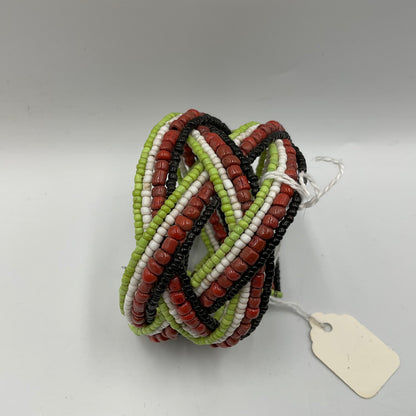 Colorful Cuff bracelet Twisted Wire Design Black,Green,White,and Red