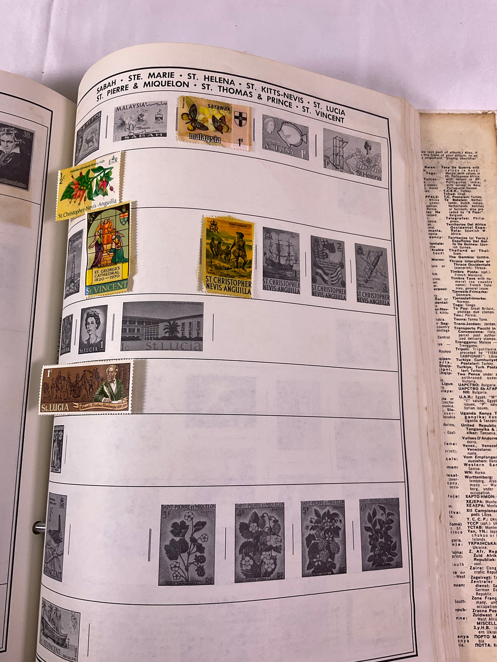 Traveler Stamp Album for International Postage Stamp Collectors Partially Full Incomplete