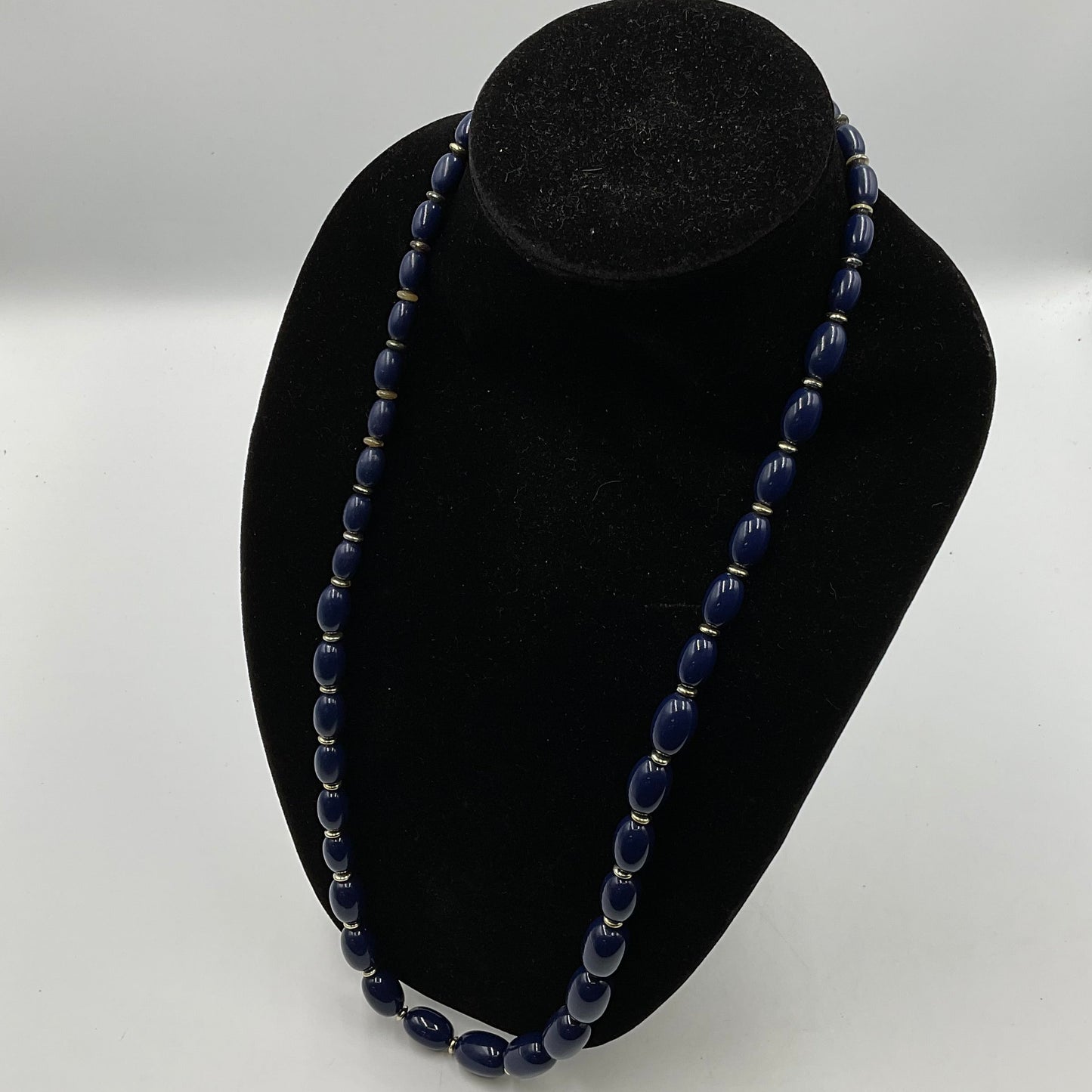 Navy Blue Big Beaded Necklace