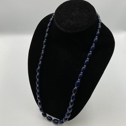 Navy Blue Big Beaded Necklace