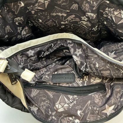 Steve Madden Black Quilted Messenger Tote Bag