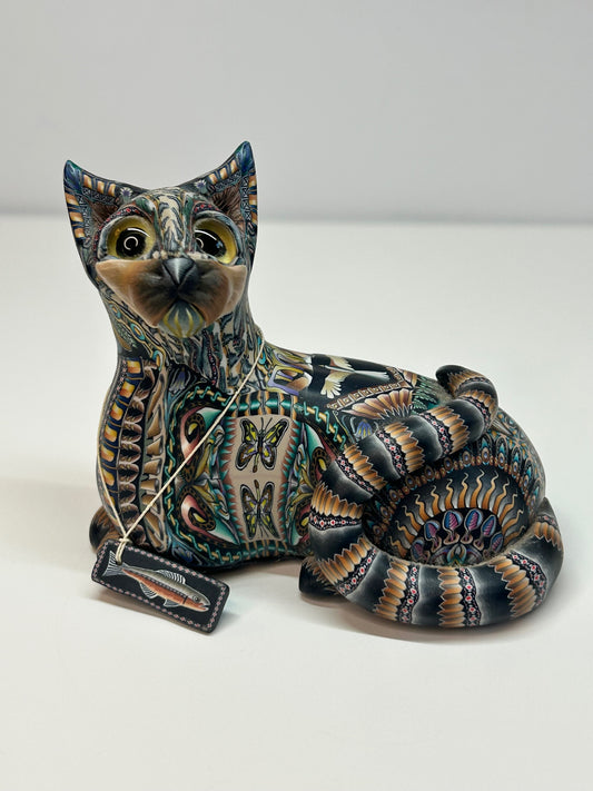 Jon Stuart Anderson Artist Polymer Clay Cat Figurine Feline Handmade Sculpture Art