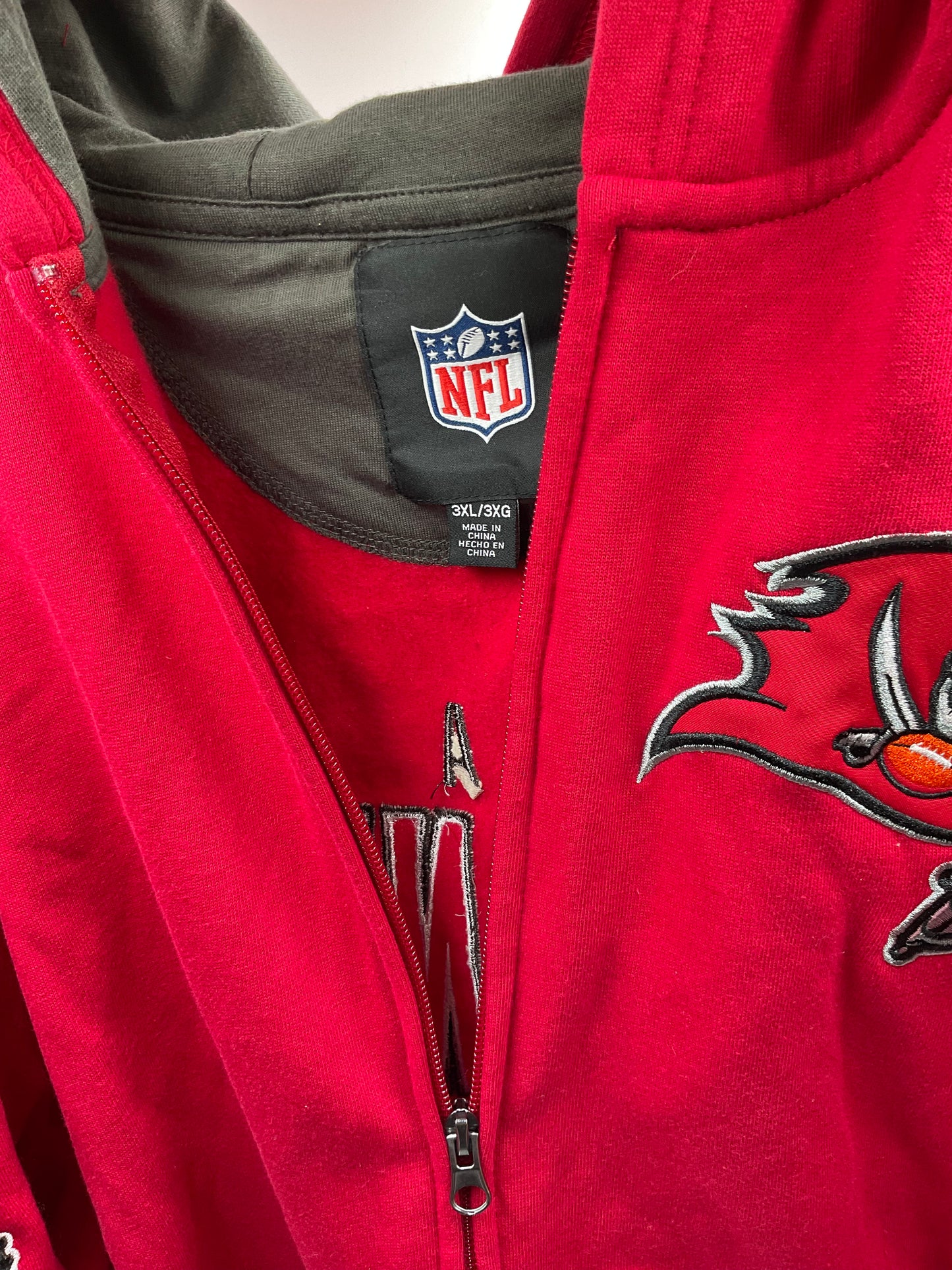 Tampa Bay Buccaneers Zip Up Hoodie Size 3XL XXXL