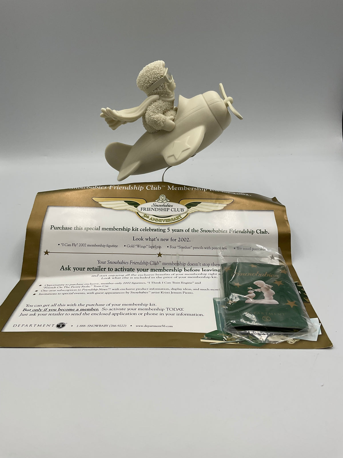 Department 56 Snowbabies I Can Fly Frosty Flight Airplane Figurine w/ Box