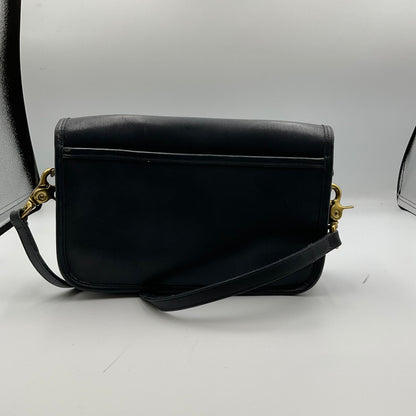 Coach Navy Leather Crossbody Shoulder Bag Gold Turn Lock
