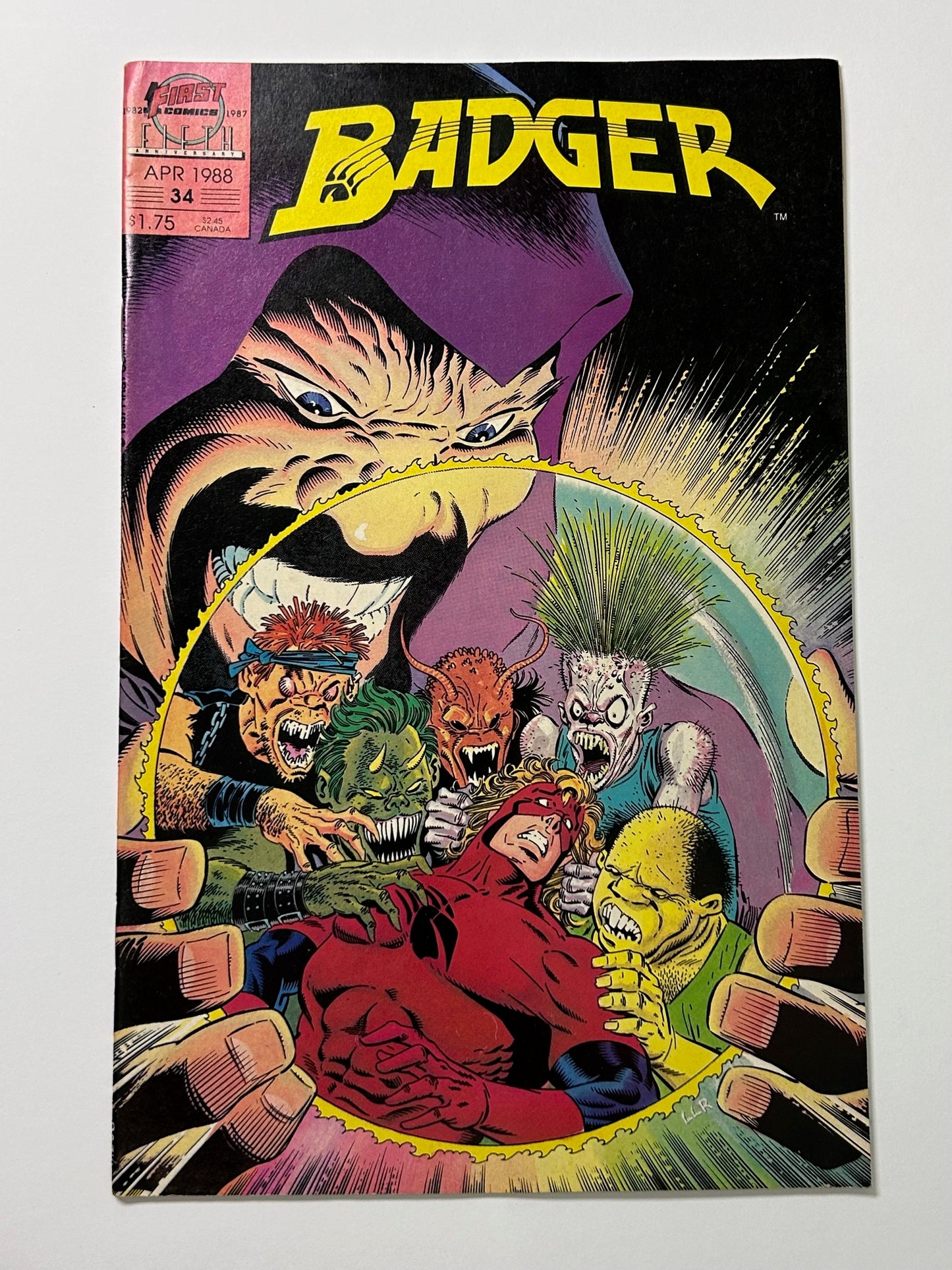 The Badger #34 Vintage April 1988 First Comics Fifth Anniversary Comic Book