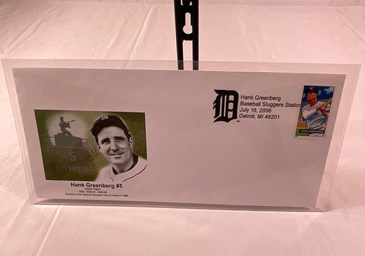 Hank Greenberg Baseball Slugger Station Statue Envelope HOF Detroit Tigers