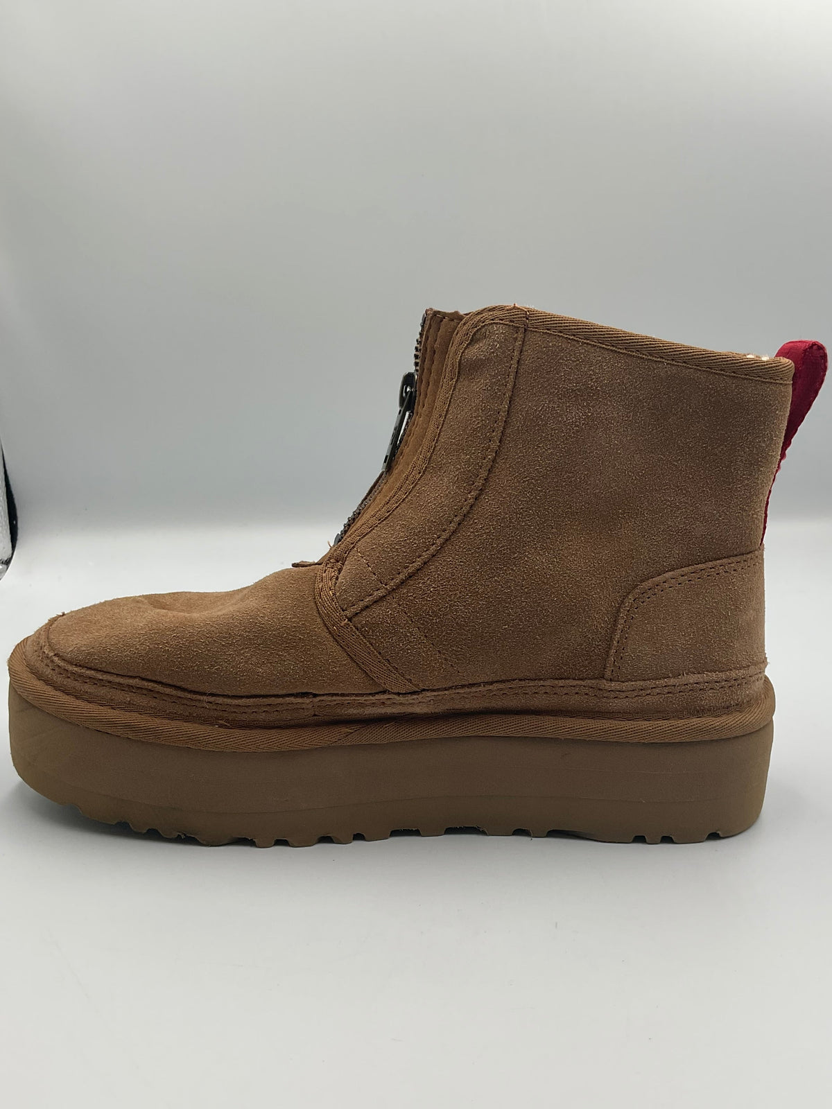 UGG Women's (size 6) Neumel Platform Zip Chestnut Suede Boots