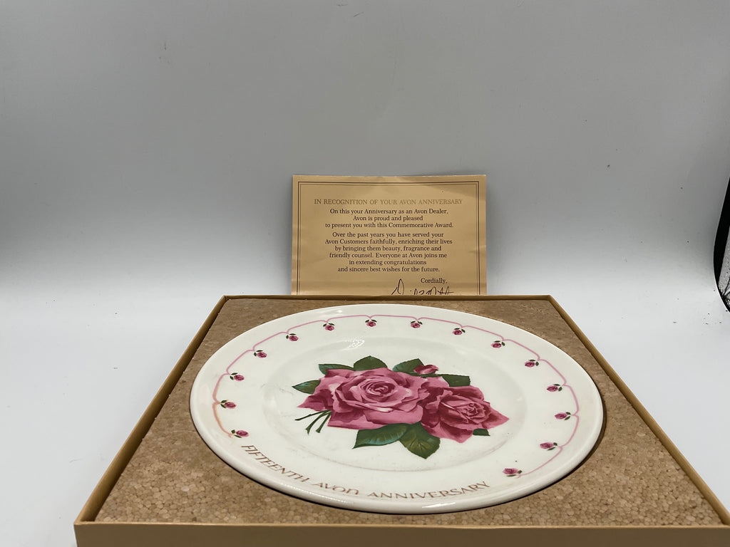 Vintage Avon Fifteenth Anniversary The Avon Roses Collector’s Plate