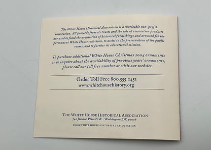 2004 Official White House Christmas Ornament Rutherford B Hayes Sleigh Box Booklet