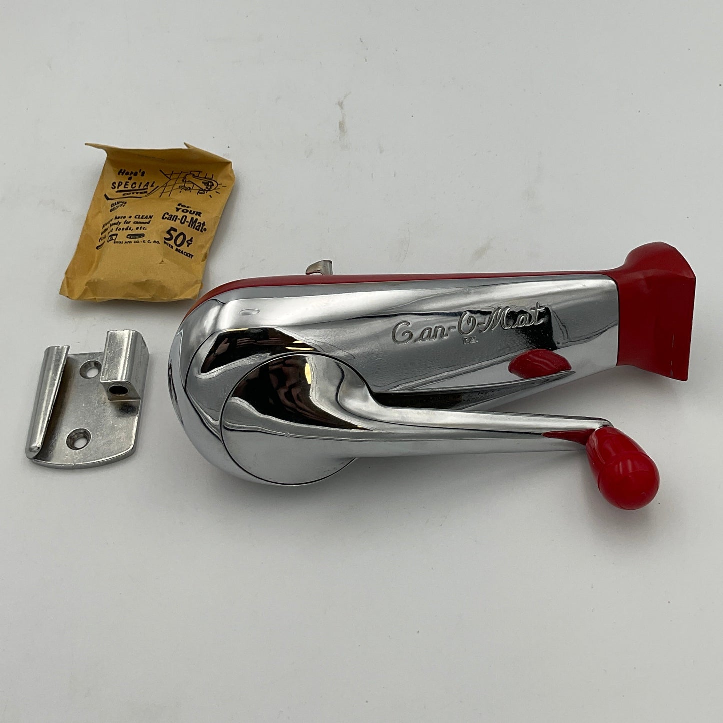 Rival Can-O-Mat Red De Luxe Module Vintage 1950s Can Opener in Original Box