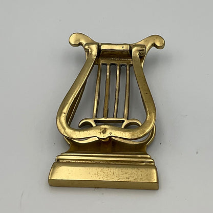 Vintage Solid Brass Harp Door Knocker