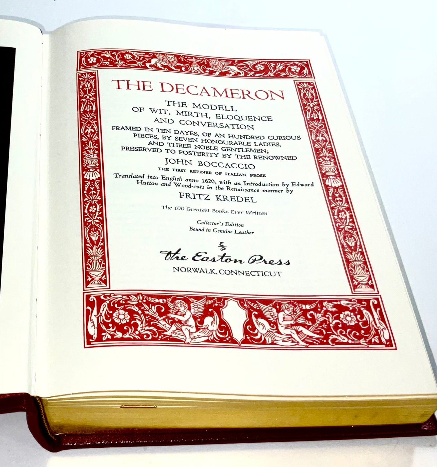 The Decameron by Giovanni Boccaccio Vintage 1980 The Easton Press 100 Greatest Books Ever Written Leather Bound Collector's Edition
