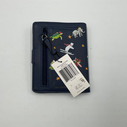 New with Tag Vera Bradley Passport Wallet Blue with Animals and Candy Canes
