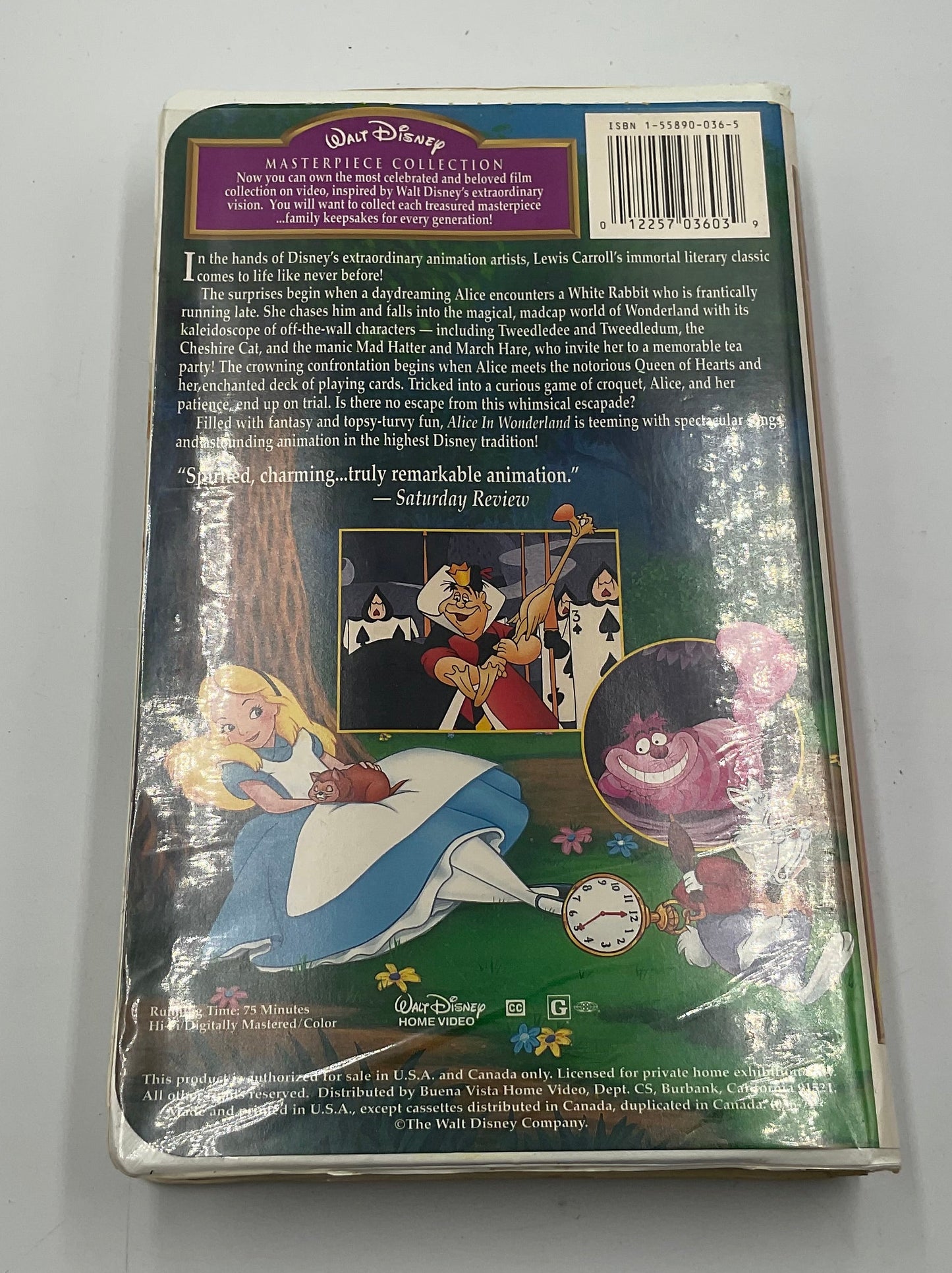 Walt Disney’s Alice in Wonderland Masterpiece Collection VHS Tape