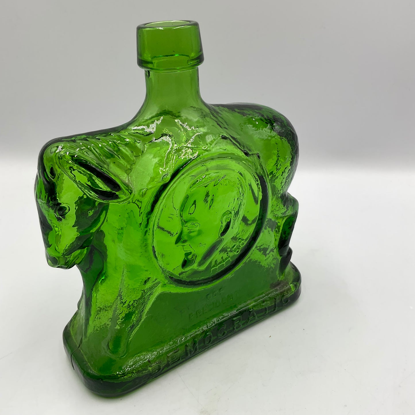 Vintage Wheaton Green Glass Decanter Bottle