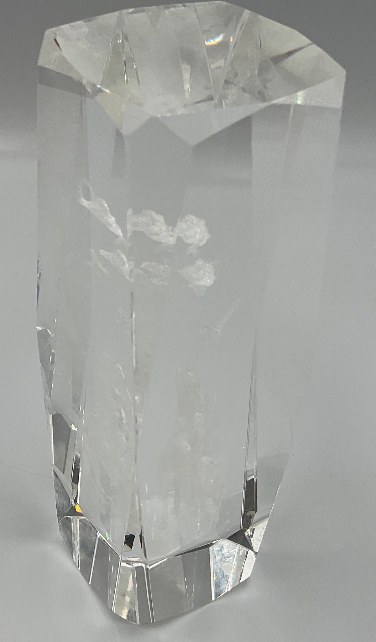 Vintage 3D laser-etched Fantasy Unicorn crystal glass paperweight