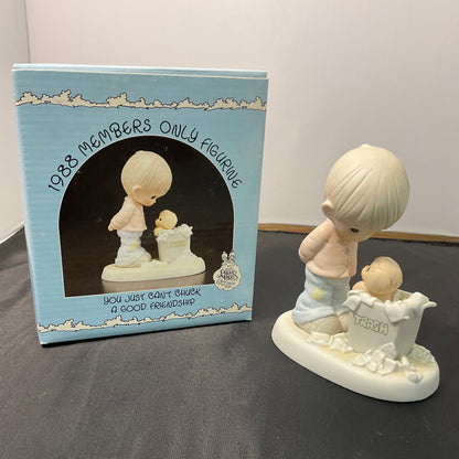 Precious Moments PM-882 "You Just Can't Chuck A Good Friendship" Figurine W/ Box