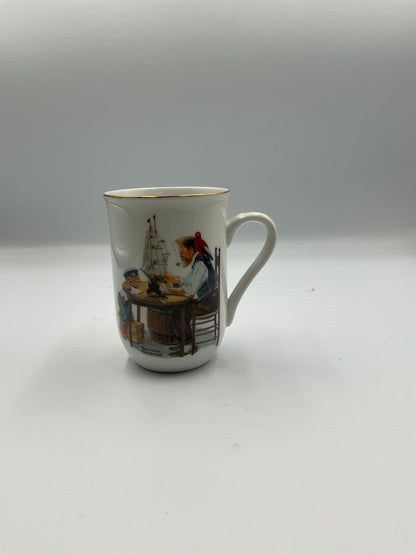 Norman Rockwell Museum Vintage 1982 8 Ceramic Mugs