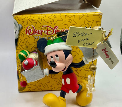 Exclusive Collectible Disney Christmas Magic Mickey Mouse Christmas Ornament Holding Presents