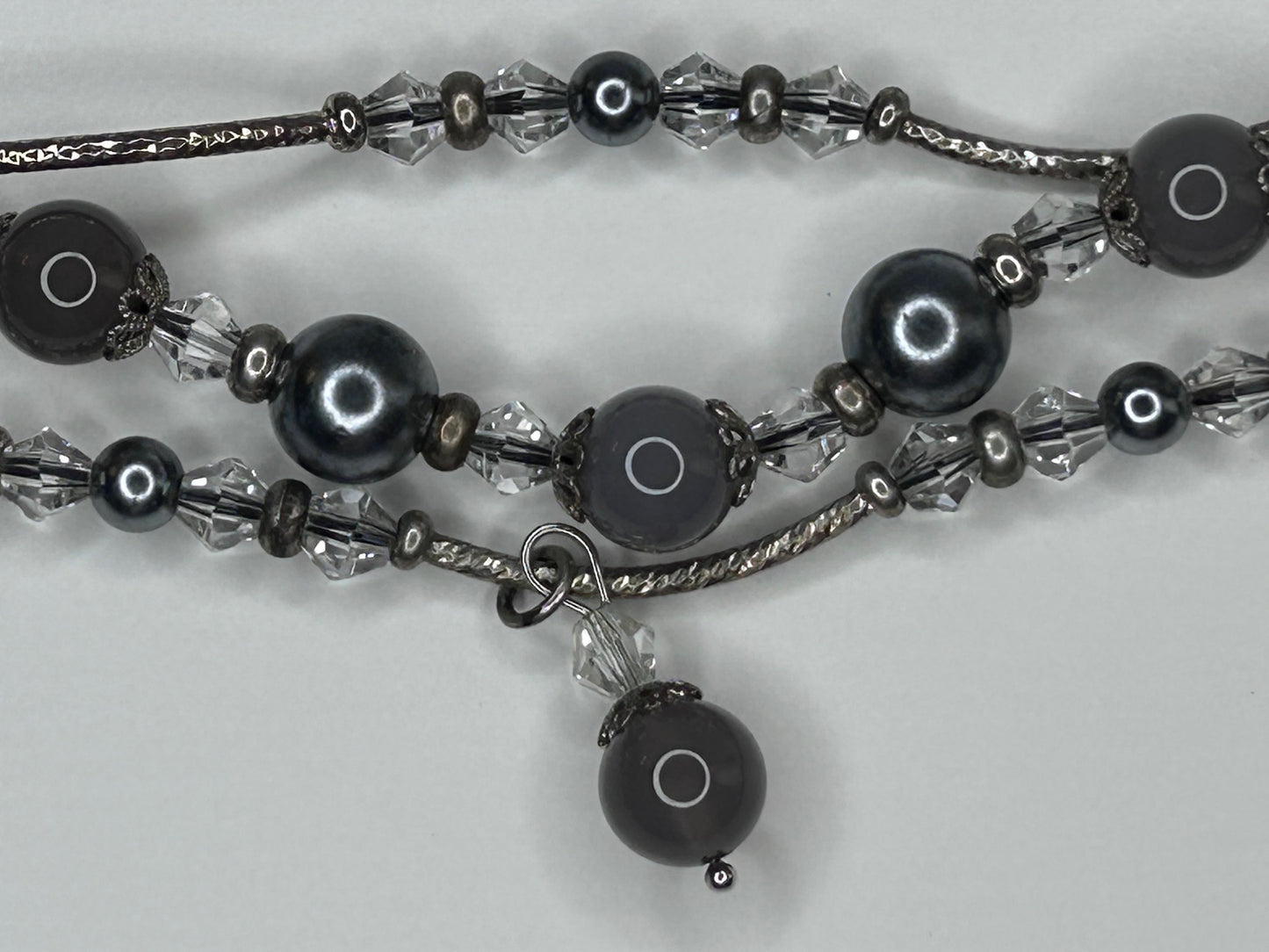 Apple Watch Band Women's Beaded Gray 5 3/4" Bracelet Band