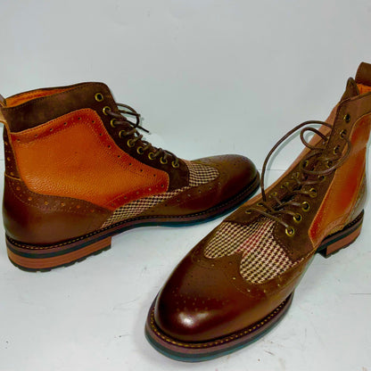 Stacy Adams Men's Finnegan Wingtip Lace Up Boot Size 10