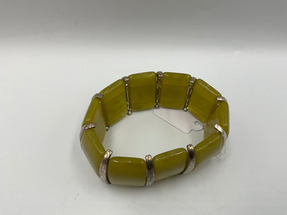Vintage Style Stretch Bangle with Large Lime Green Stones