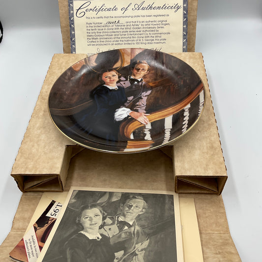 W.L. George Bradford Exchange Gone With The Wind Melanie and Ashley 1989 Box COA