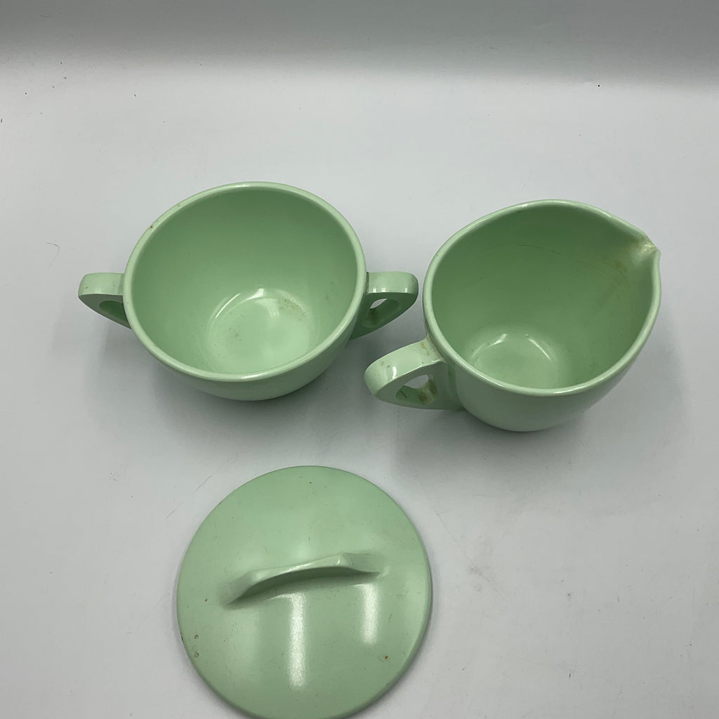 Vintage Melamine Creamer and Sugar Bowl Set
