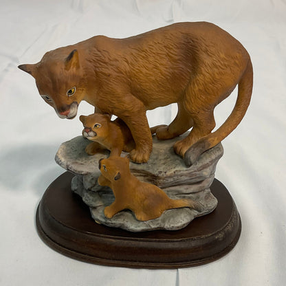 Mountain Lions Vintage 1994 Masterpiece Porcelain Homco Endangered Species Series