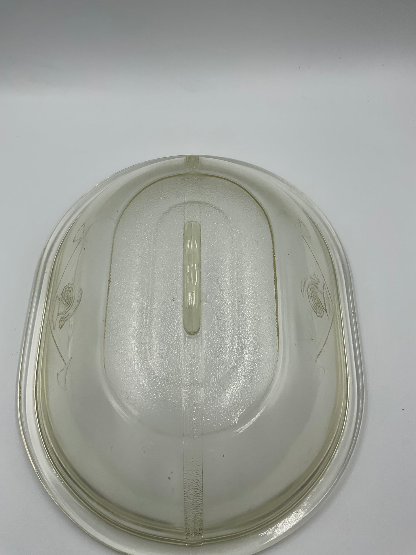 Vintage Guardian Service Hammered Oval Roaster Pan Glass Dome Lid