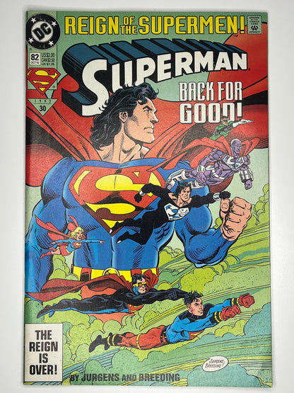 Superman #82 Vol 2 Back For Good Reign of the Supermen Vintage 1993 DC Comic Book