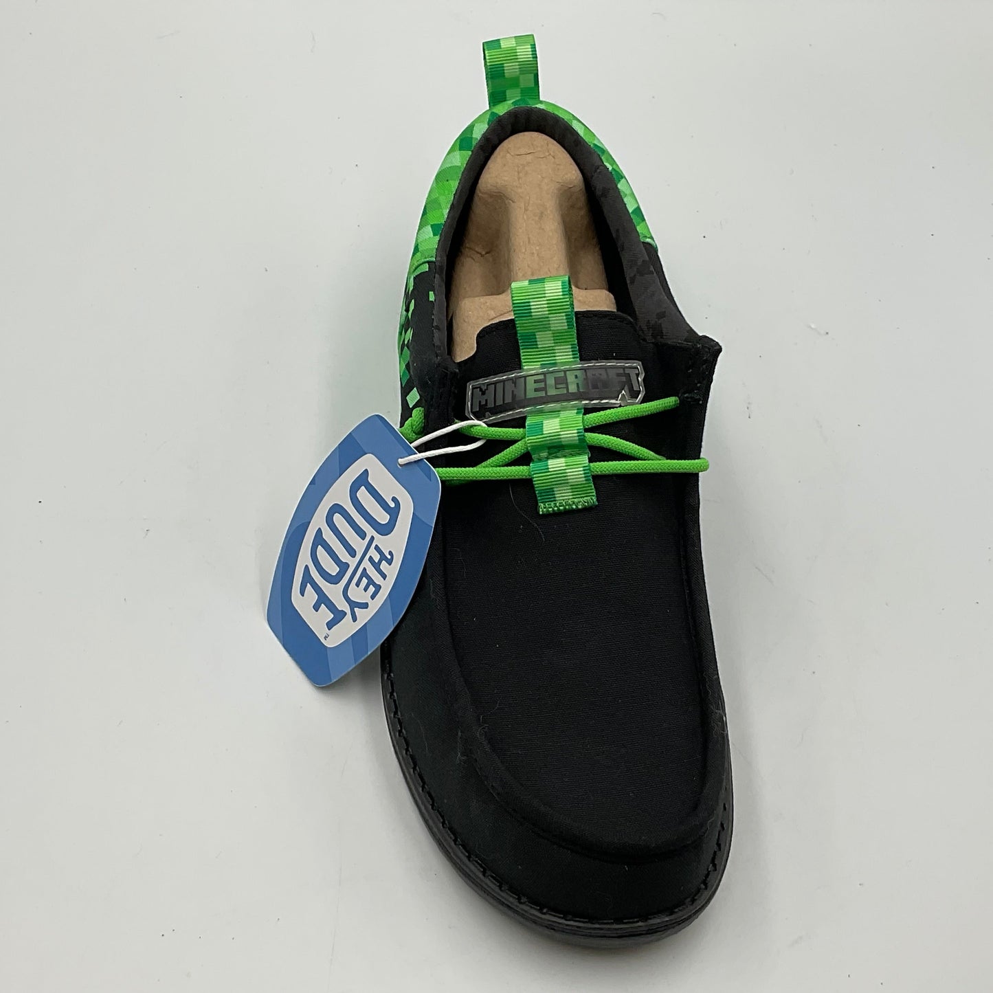 Hey Dude x Minecraft Wally Funk “Creeper” Slip-Ons Size 9