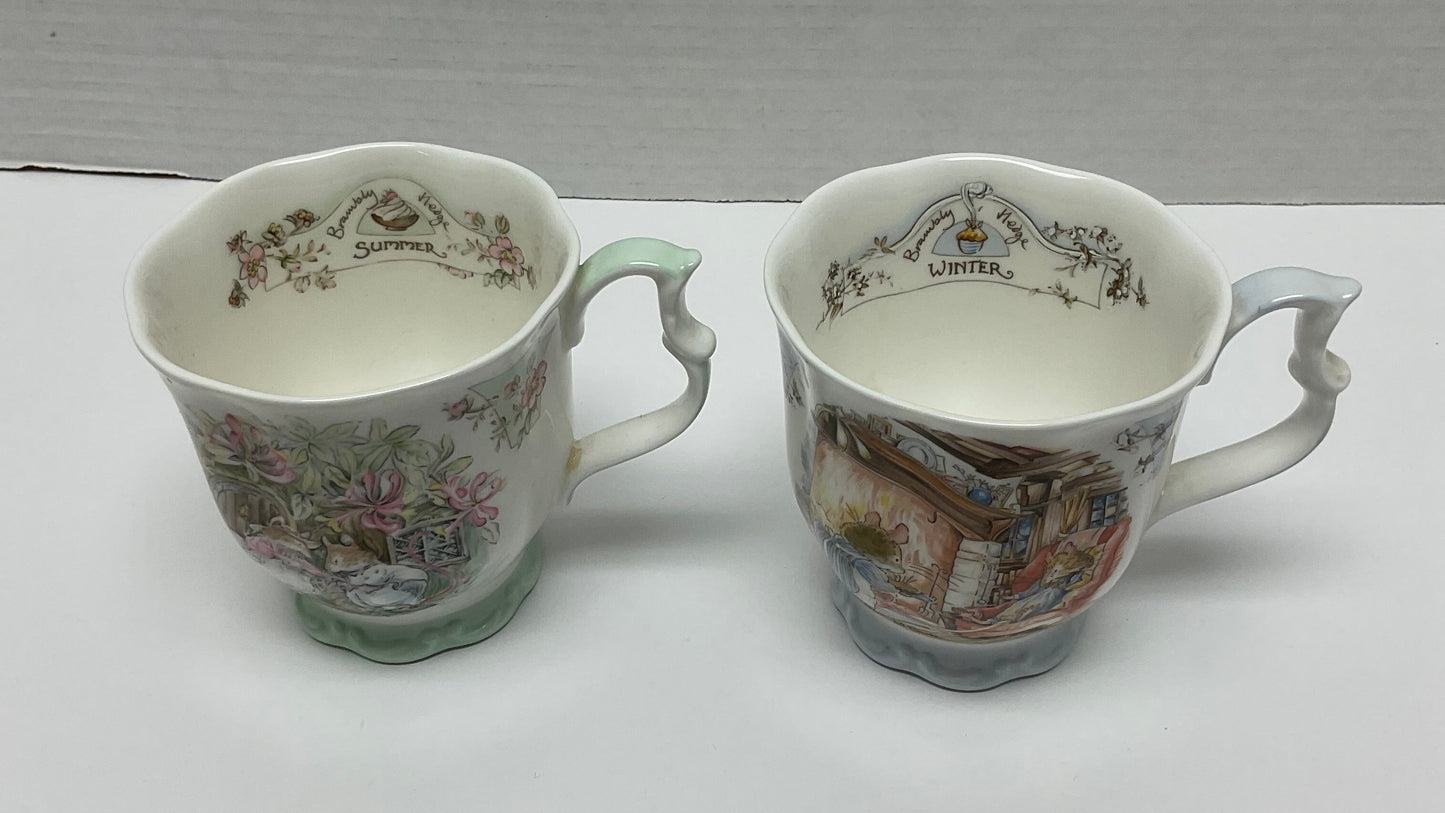 Royal Doulton Winter Summer Bone China Teacups Made In England