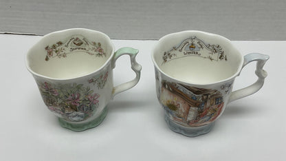 Royal Doulton Winter Summer Bone China Teacups Made In England