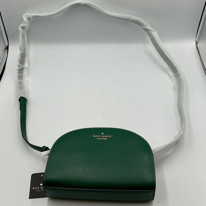Kate Spade New York Forest Green Cross Grain Designed Leather Cross Body Bag