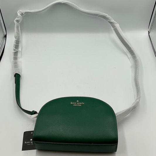 Kate Spade New York Forest Green Cross Grain Designed Leather Cross Body Bag