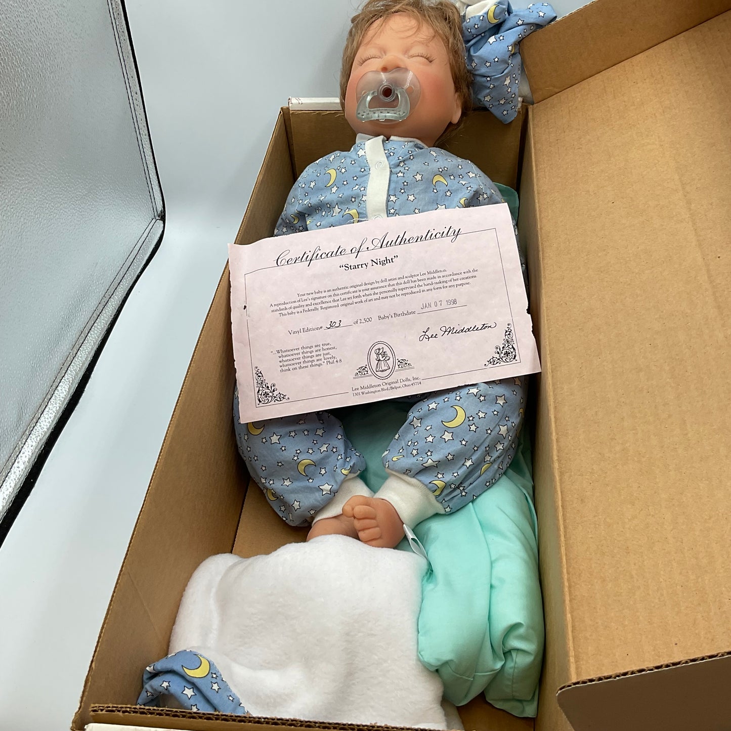 Lee Middleton “Starry Night” Lifelike Weighted Baby In Original Box
