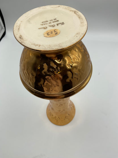 Park Ave China Vase Marked 22KT Gold