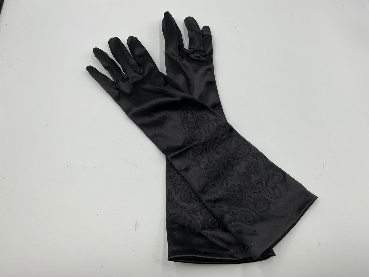 Vintage Black opera-length evening gloves