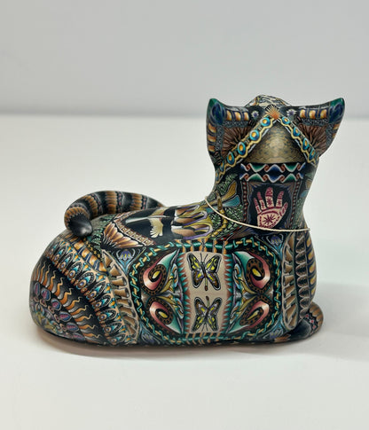 Jon Stuart Anderson Artist Polymer Clay Cat Figurine Feline Handmade Sculpture Art