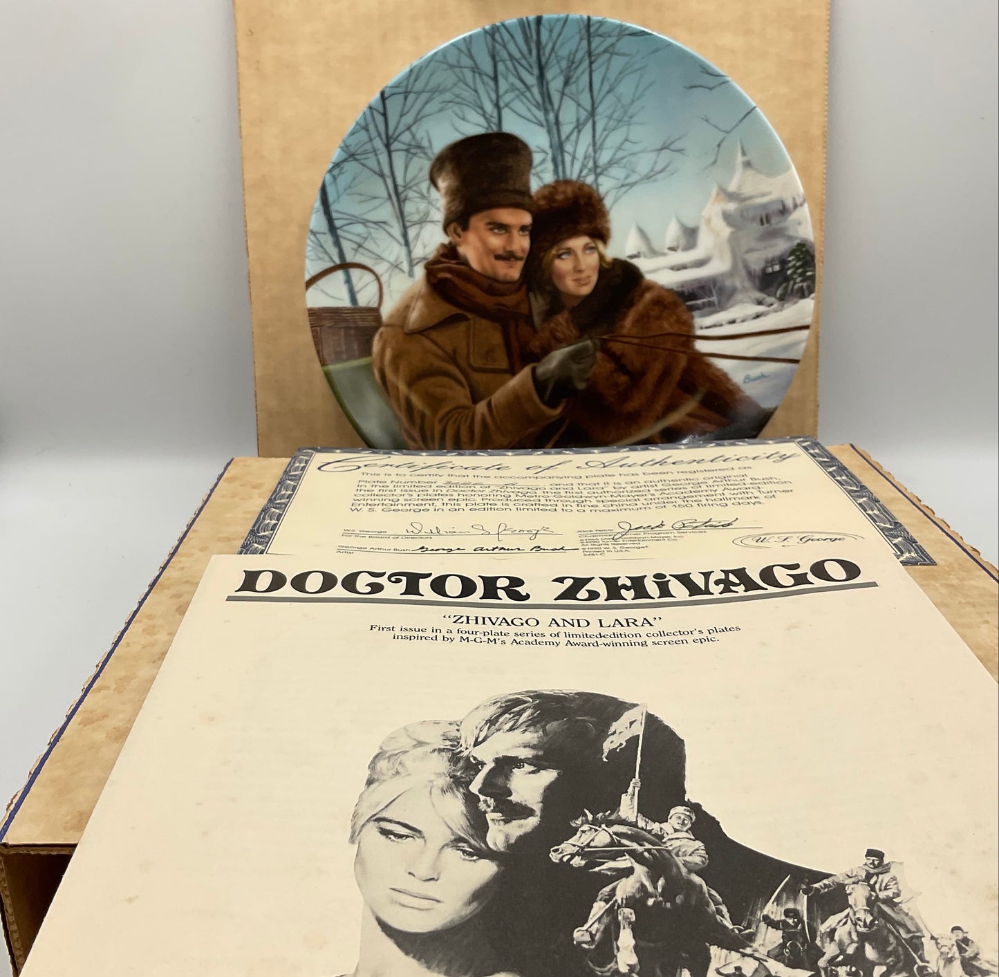 W.L. George Bradford Exchange Limited Edition Dr Zhivago and Lara Vintage 1990 Box COA