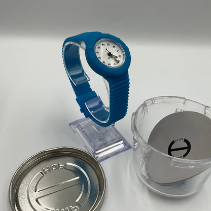 Hip Hop White Face Blue Band Watch