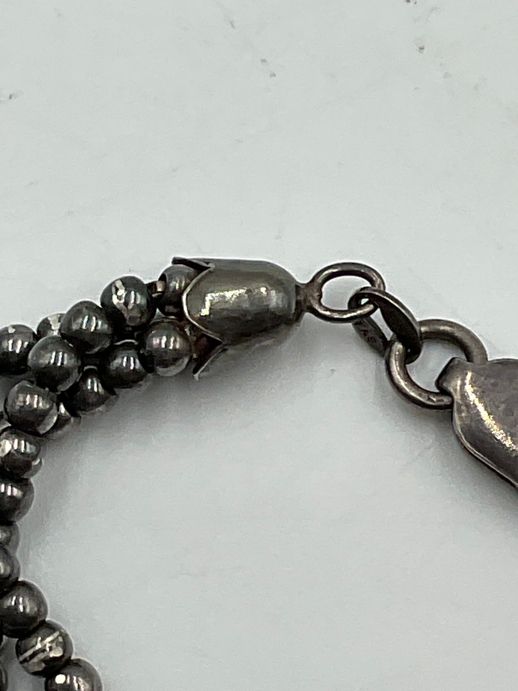 925 Beaded Bracelet Twisted 3-Strands Sterling Silver Lobster Clasp