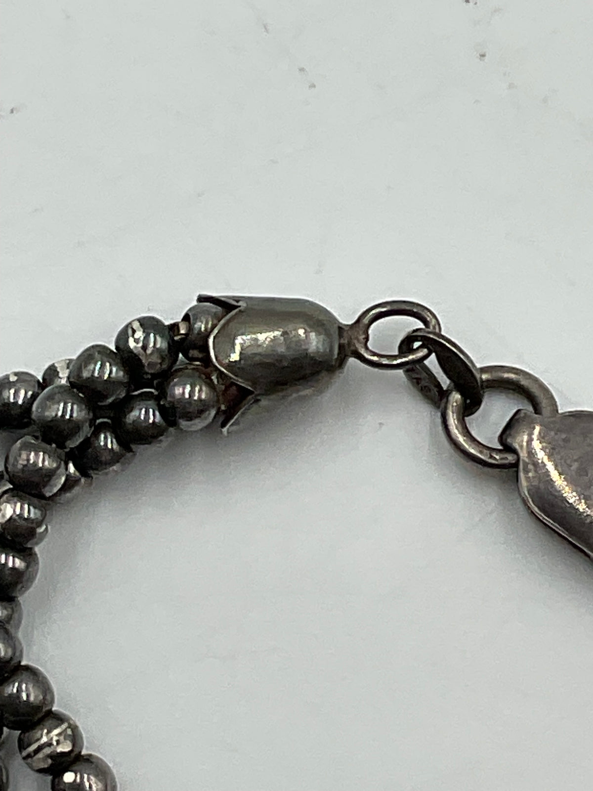 925 Beaded Bracelet Twisted 3-Strands Sterling Silver Lobster Clasp