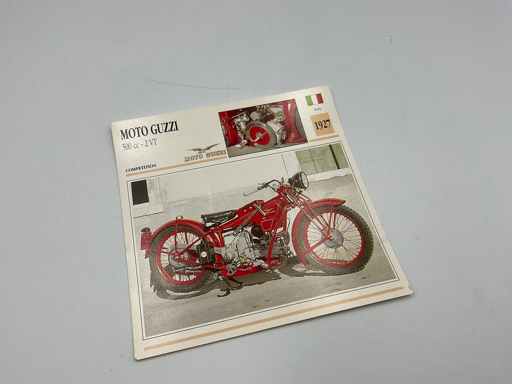 Vintage AJS 500cc Supercharged V4 Competition Motorcycle Info Card Spec Sheet