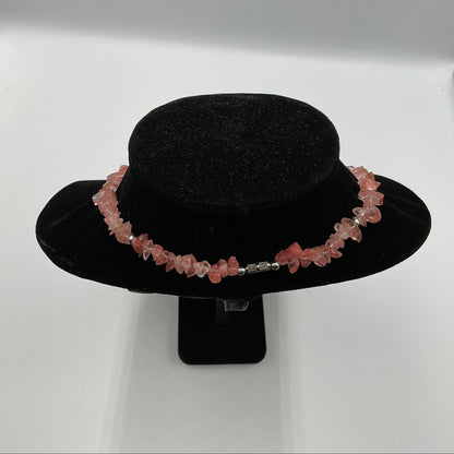 Pink Glass Stone Designed Necklace