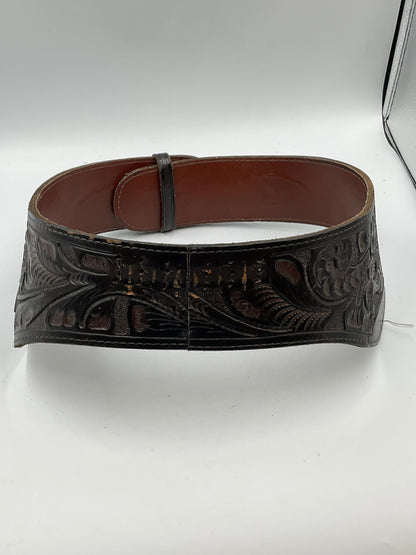 Hand-Tooled Leather Buscadero Rig Cowboy Fast-Draw Western Belt