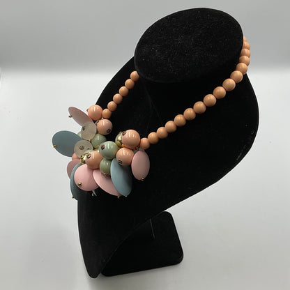 Abstract Pastel Plates Beads and Charms Beaded Necklace