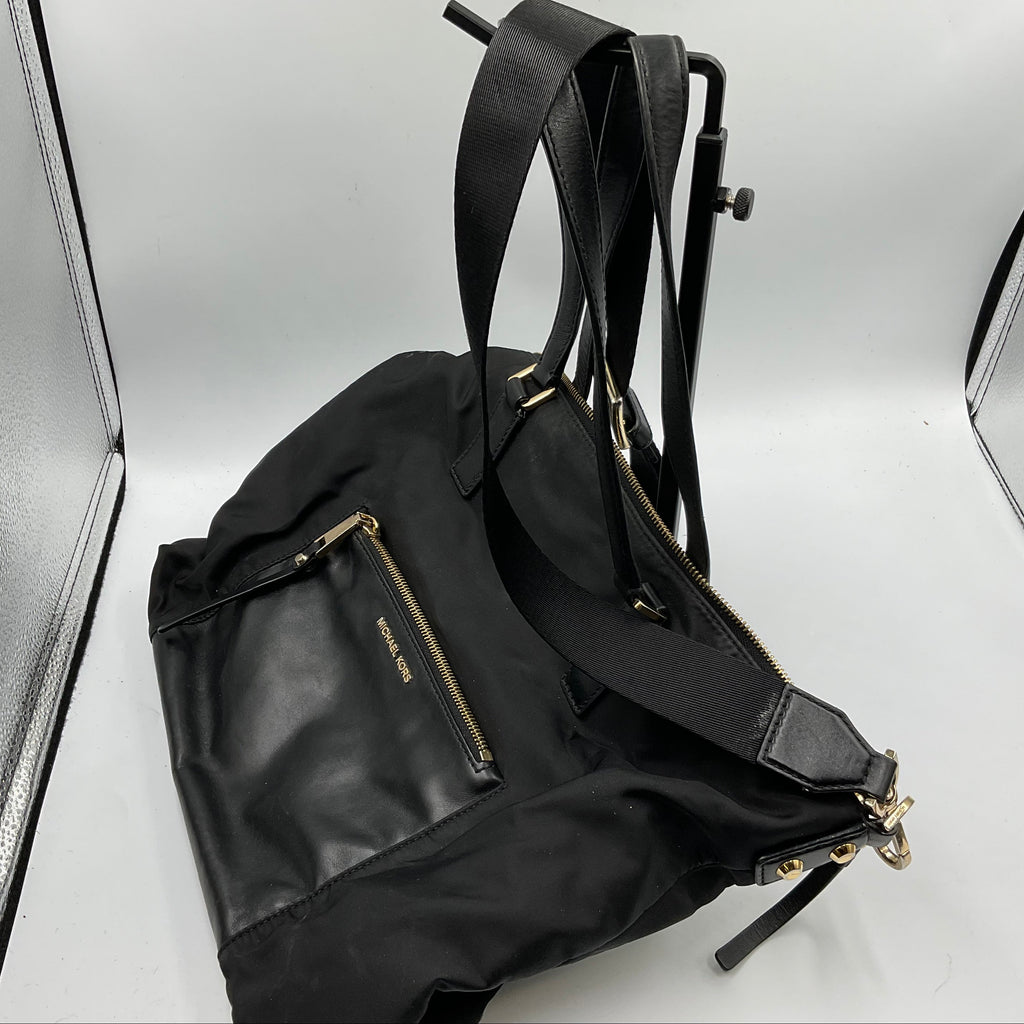 Michael Kors Black Tote Shoulder Bag Gold Hardware
